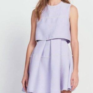 SANDRO Pearl Tiered Overlay Mini Dress